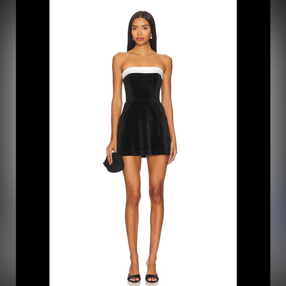 Amanda Uprichard Kerry Romper in Black & Ivory•  sz Small • nwot $238